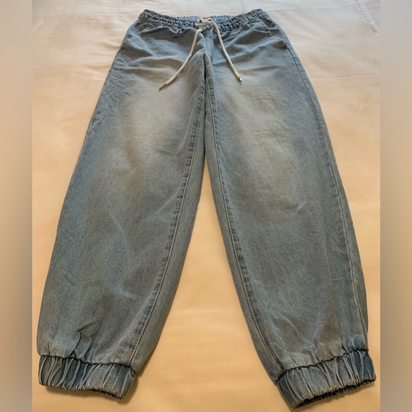 Forever 21 Pants - Forever 21 High Rise Denim Drawstring Joggers size M